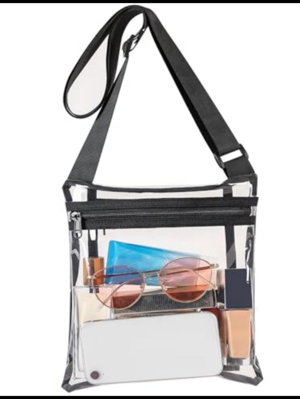 Clear TPU Crossbody Bag Stadium Approved Purse Adjustable Strap